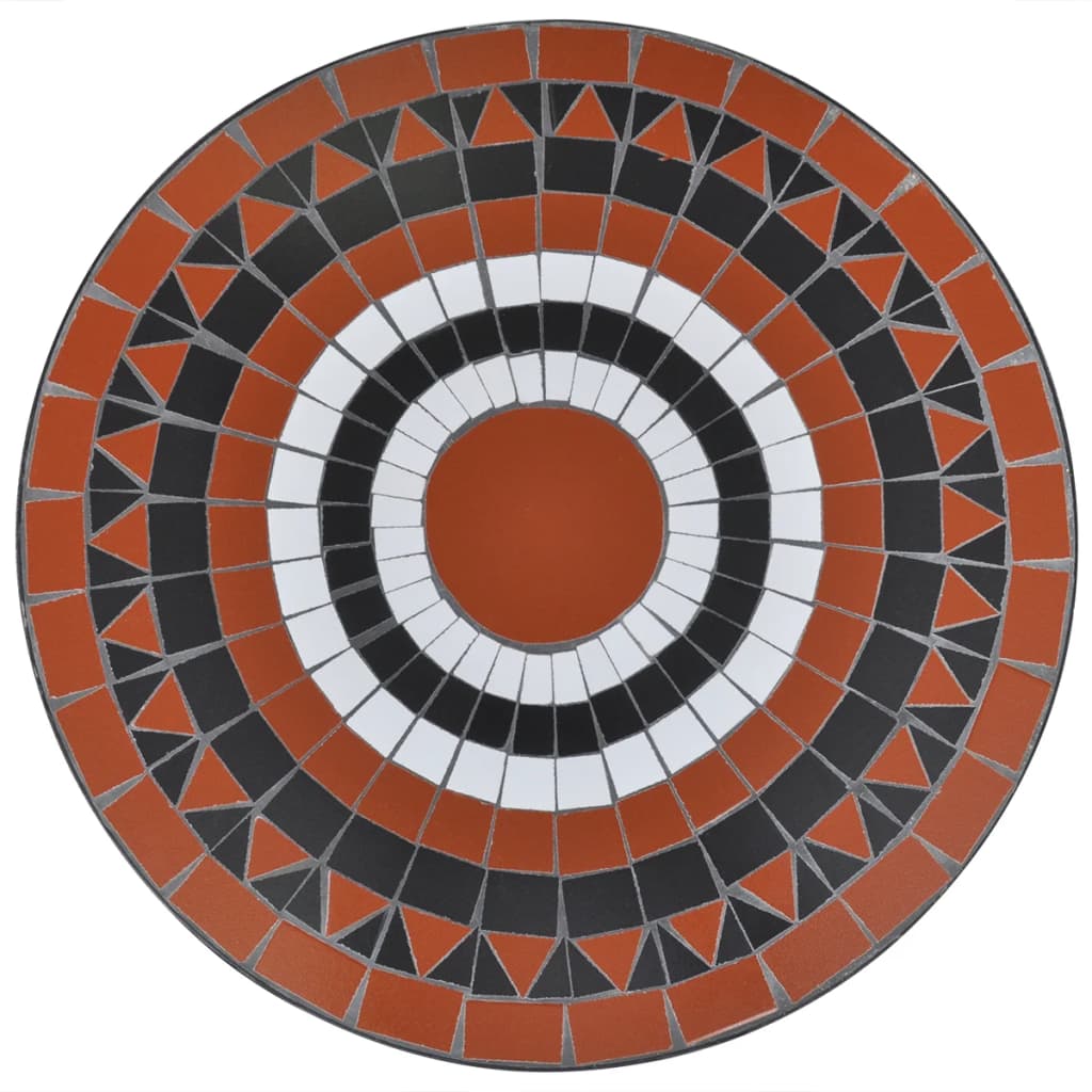vidaXL 3dílný bistro set mozaikový keramický terakota a bílý