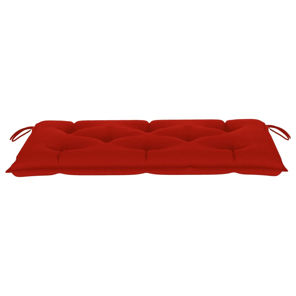 vidaXL Zahradní lavice s červenou poduškou 112 cm masivní teak