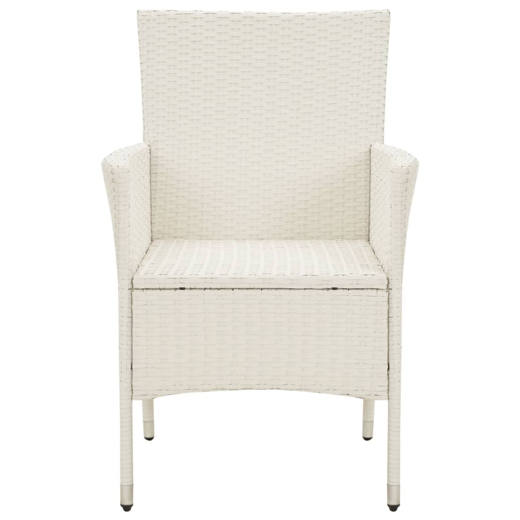 vidaXL Zahradní židle s poduškami 2 ks polyratan bílé