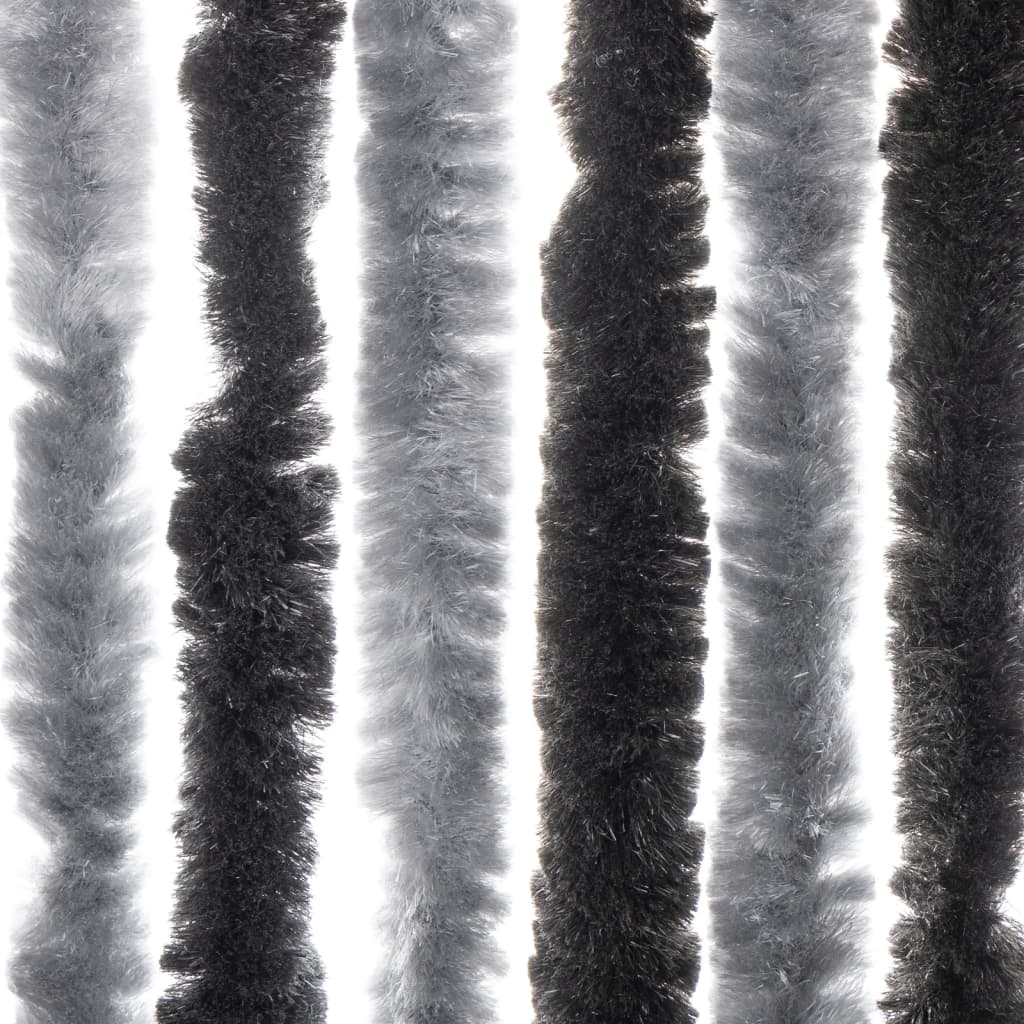 vidaXL Závěs proti hmyzu šedý a černý 90 x 220 cm žinylka