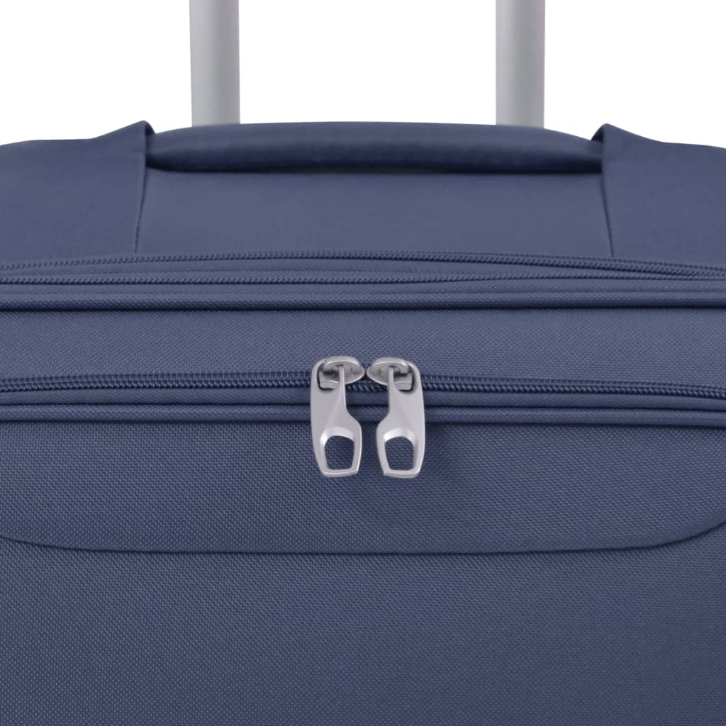 vidaXL 3dílná souprava měkkých kufrů na kolečkách, tmavě modrá