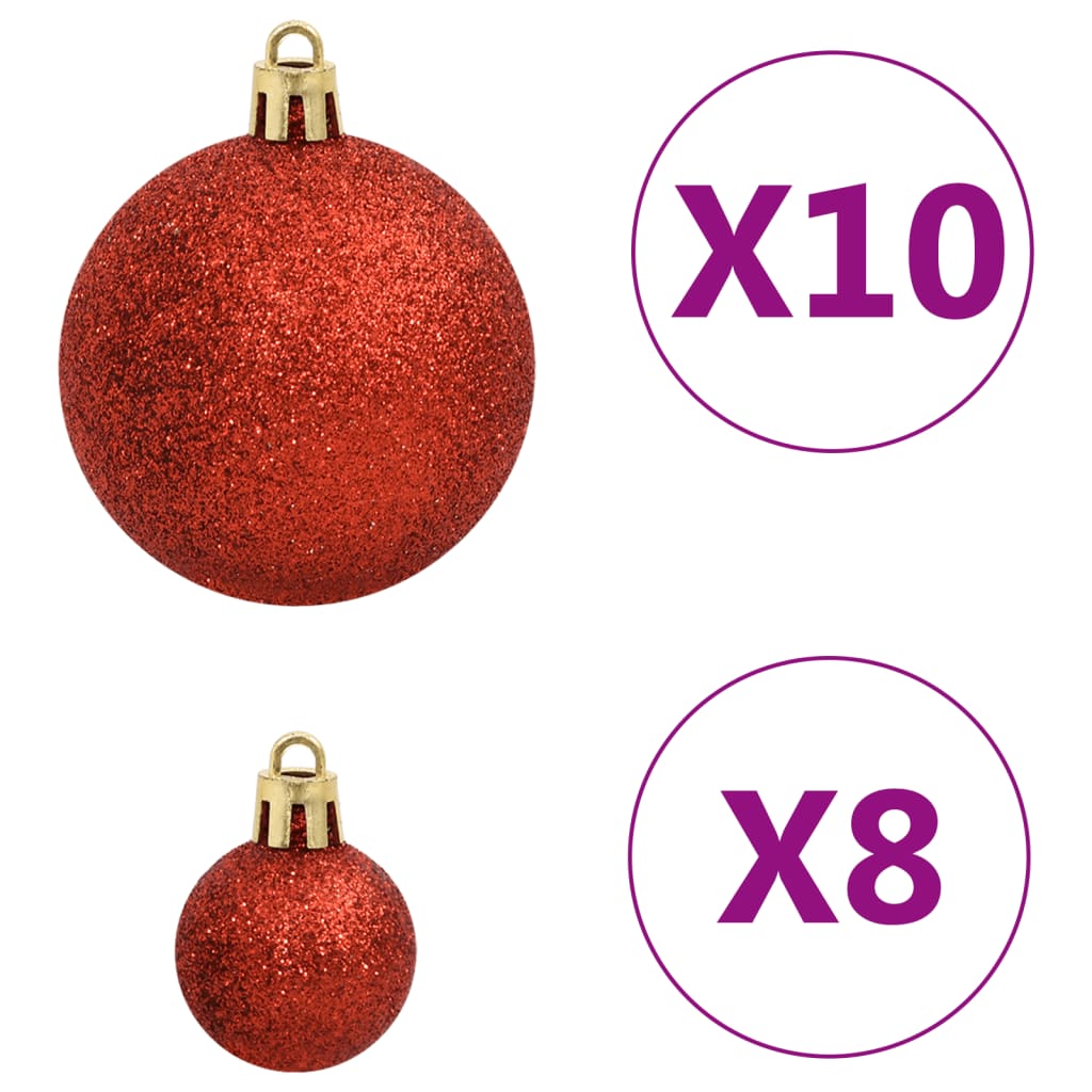 vidaXL 111dílná sada vánočních ozdob červená/zelená/zlatá polystyren