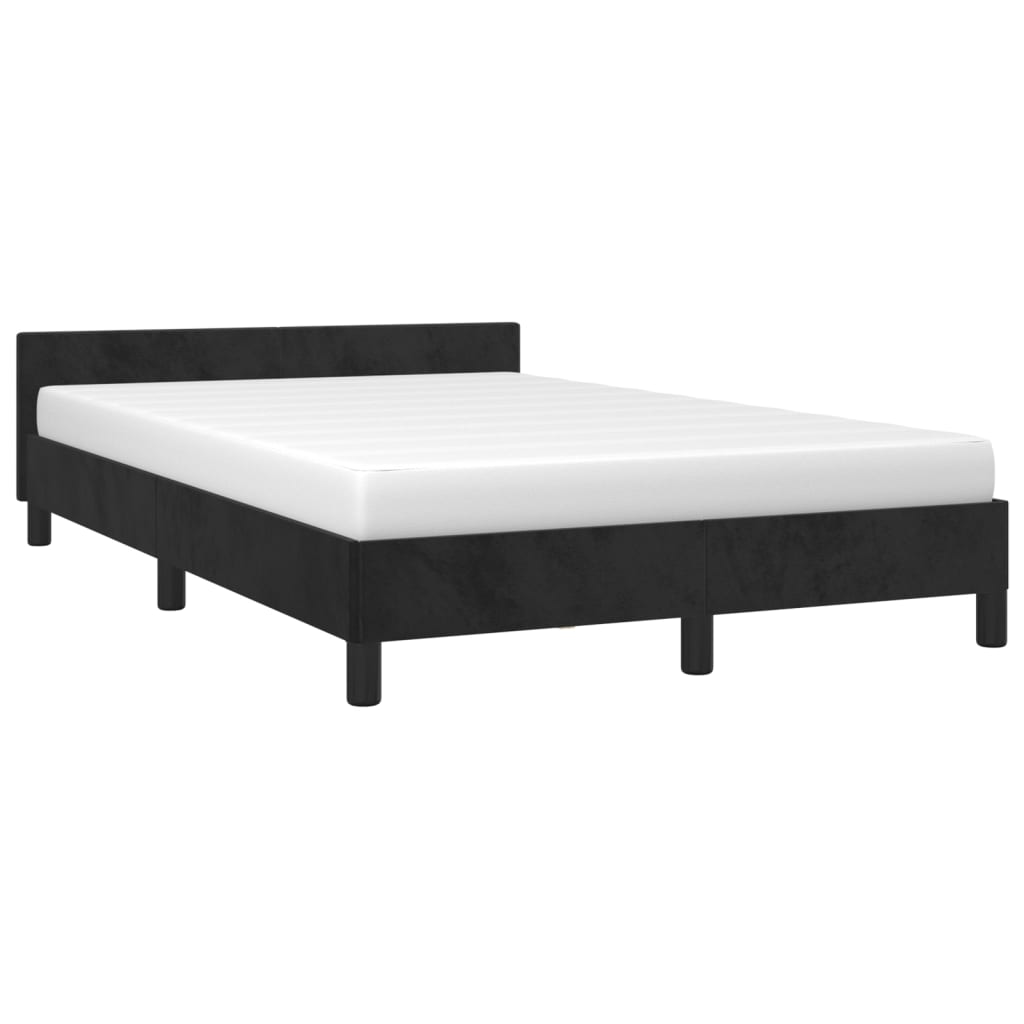 vidaXL Rám postele s čelem černý 120 x 190 cm samet