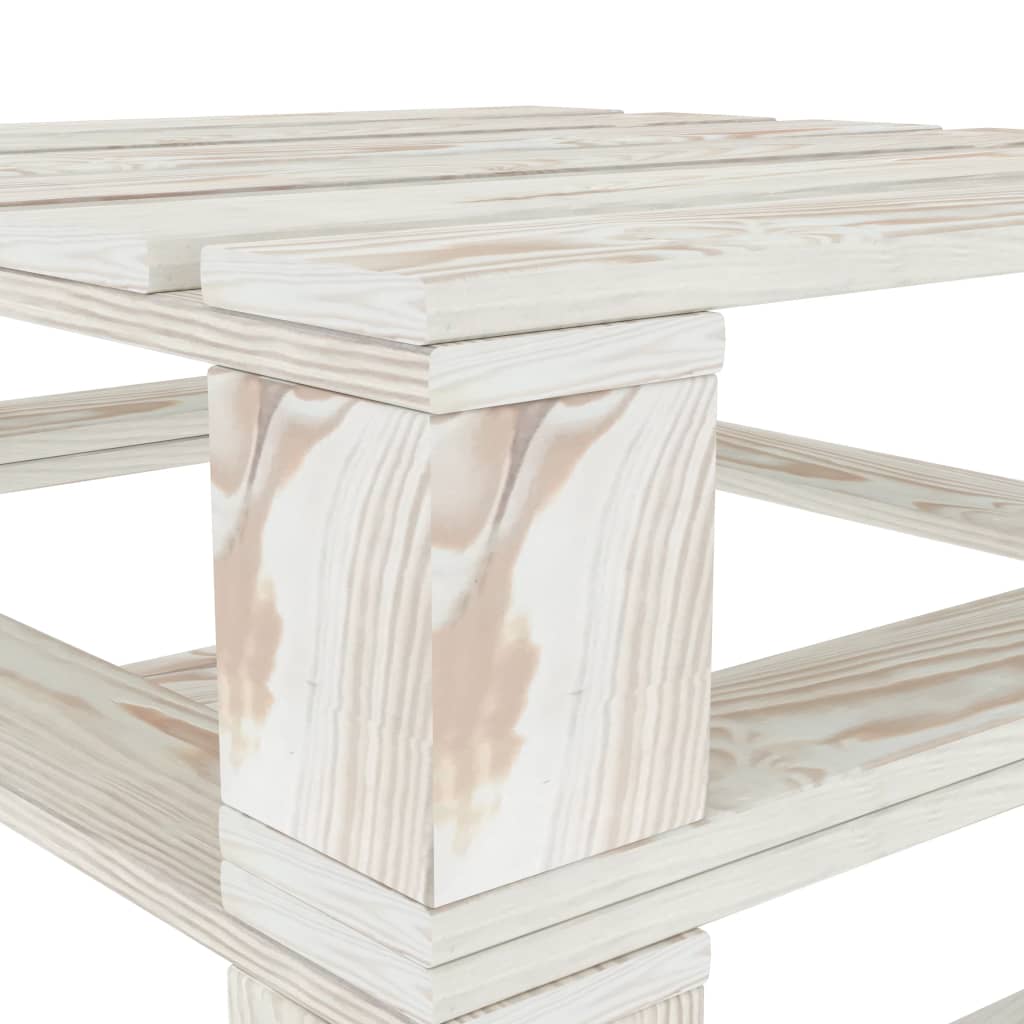 vidaXL Zahradní stolky z palet 2 ks bílé dřevo