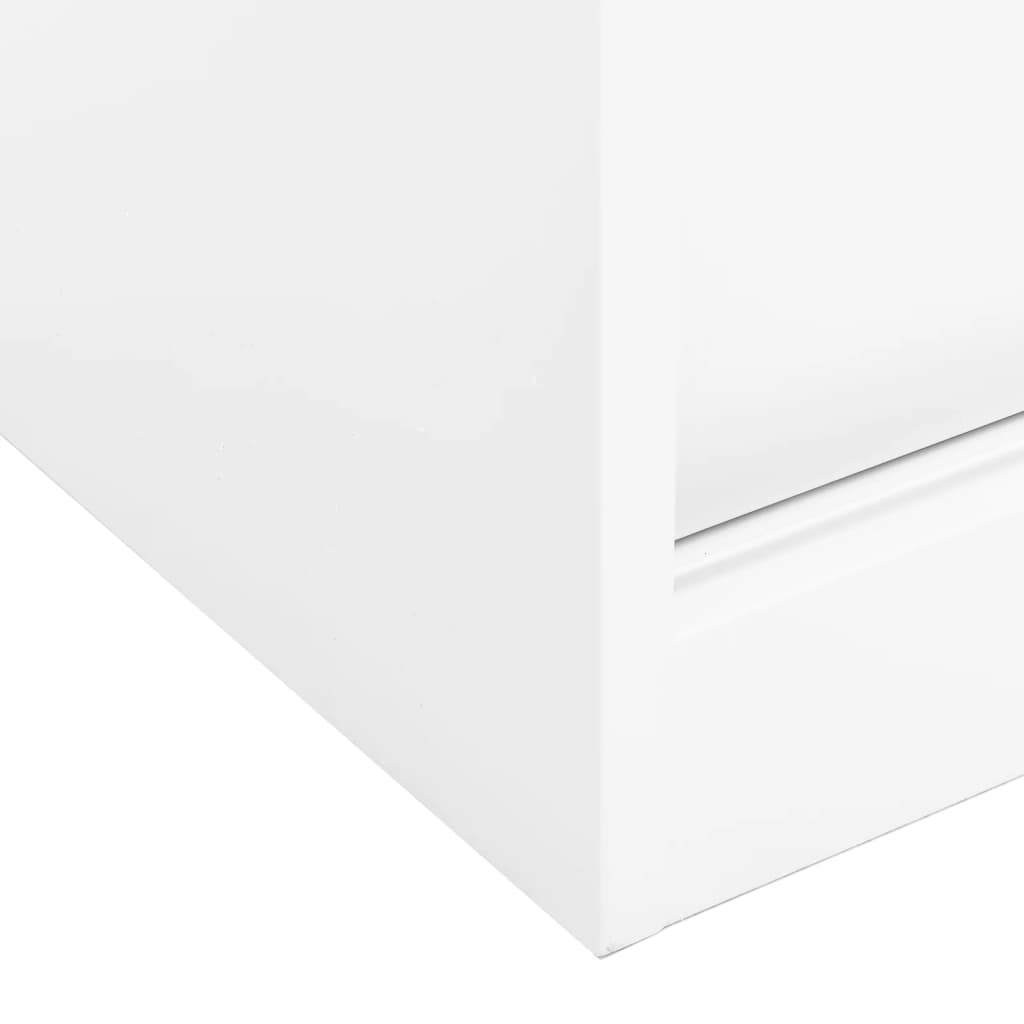 vidaXL Kancelářská skříň s posuvnými dveřmi bílá 90 x 40 x 90 cm ocel