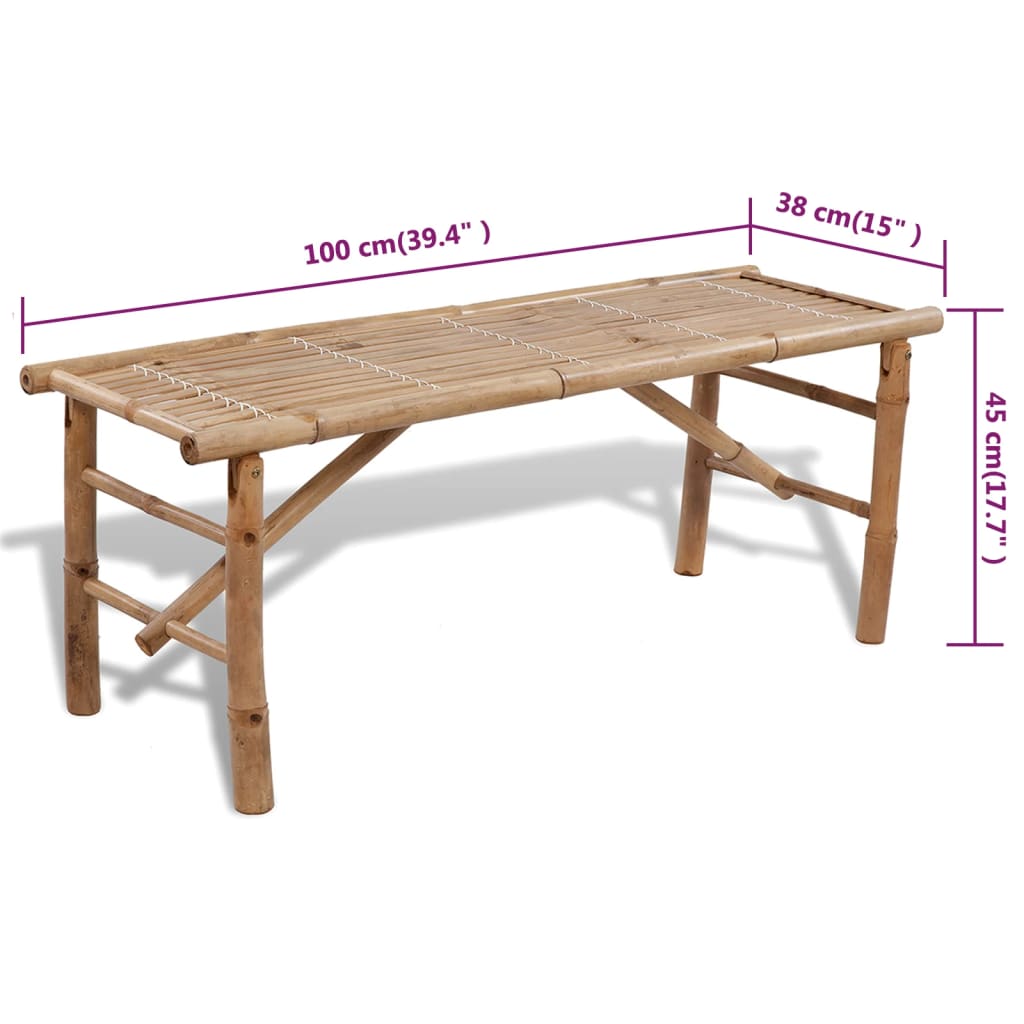 vidaXL Pivní set stůl se 2 lavicemi 100 cm bambusový