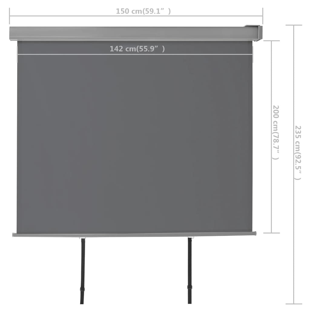 vidaXL Balkonová zástěna multifunkční 150 x 200 cm šedá