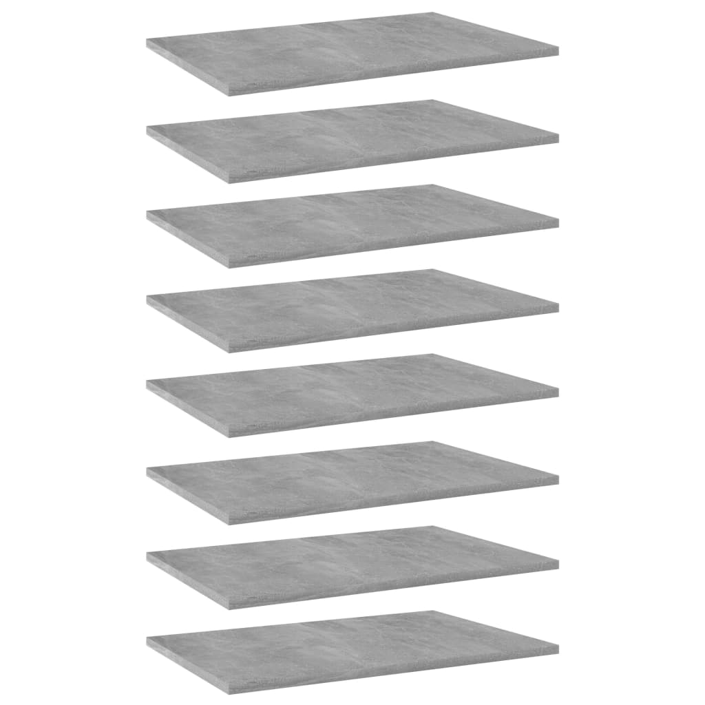 vidaXL Přídavné police 8 ks betonově šedé 60 x 40 x 1,5 cm dřevotříska