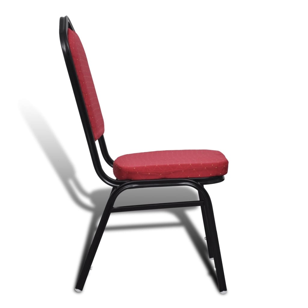 vidaXL Jídelní židle 10 ks červené textil
