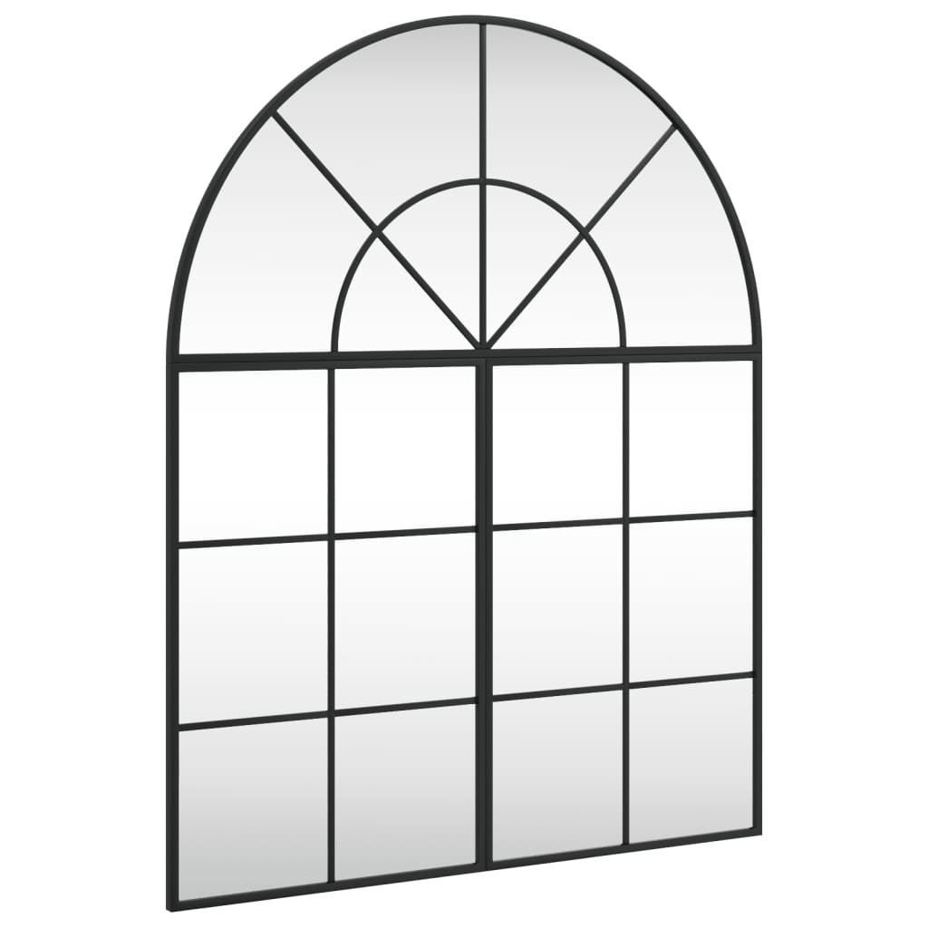 vidaXL Nástěnné zrcadlo černé 80 x 100 cm oblouk železo