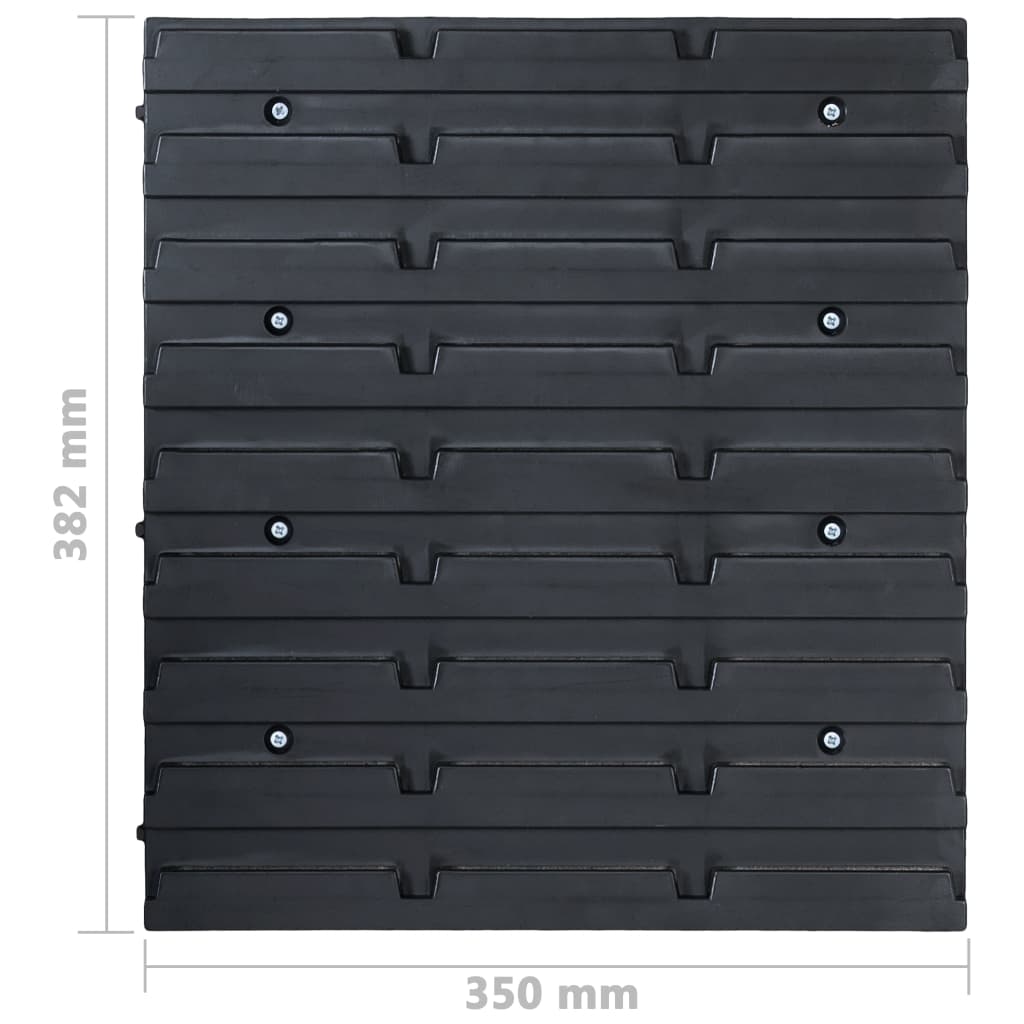 vidaXL 48dílná sada skladovacích zásobníků nástěnné panely modročerná