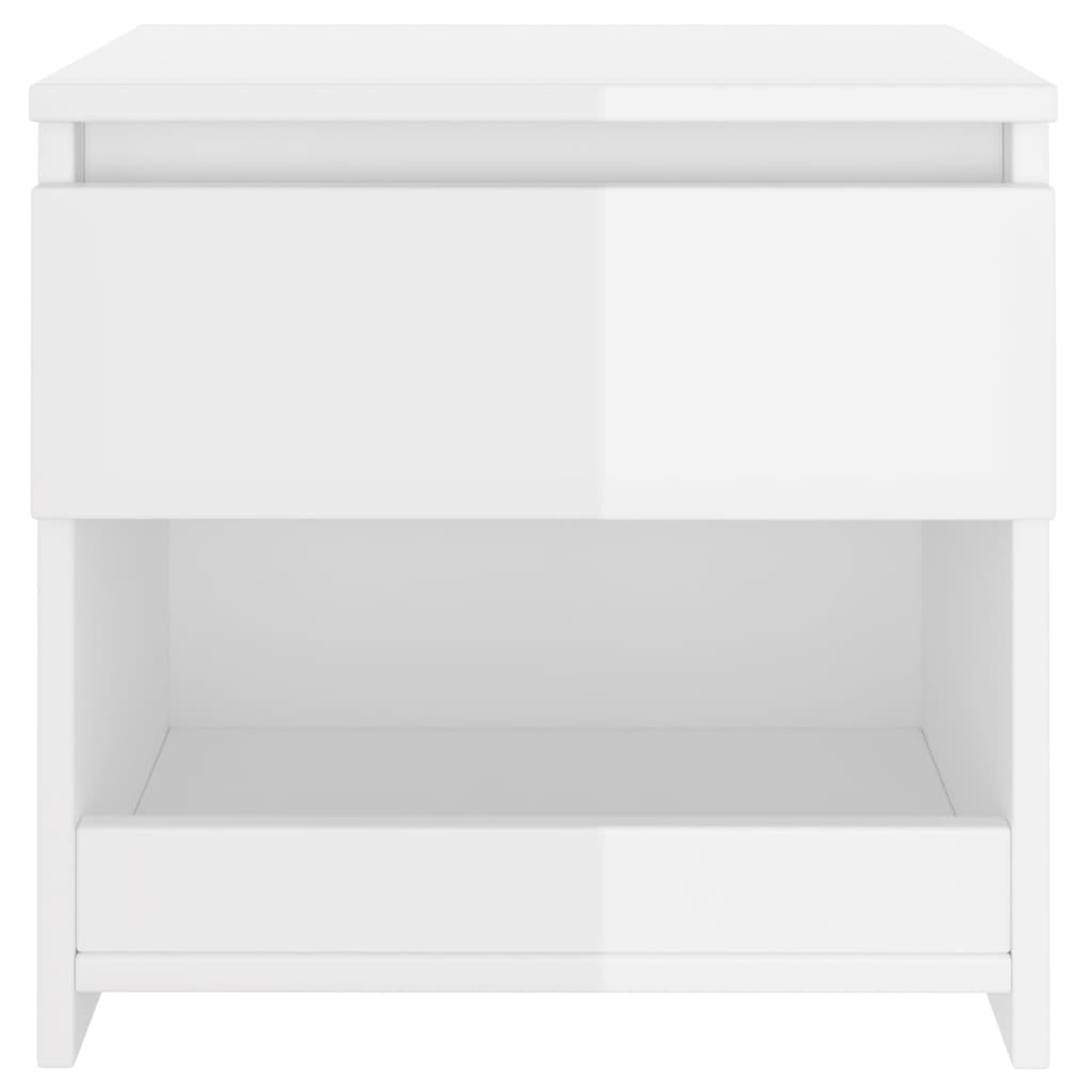 vidaXL Noční stolek bílý s vysokým leskem 40x30x39 cm dřevotříska