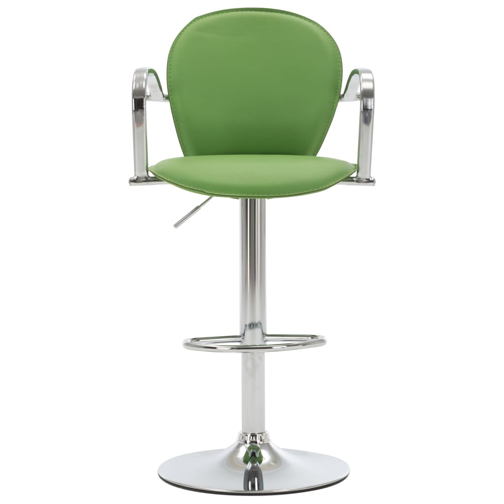 vidaXL Barová stolička s područkami zelená umělá kůže
