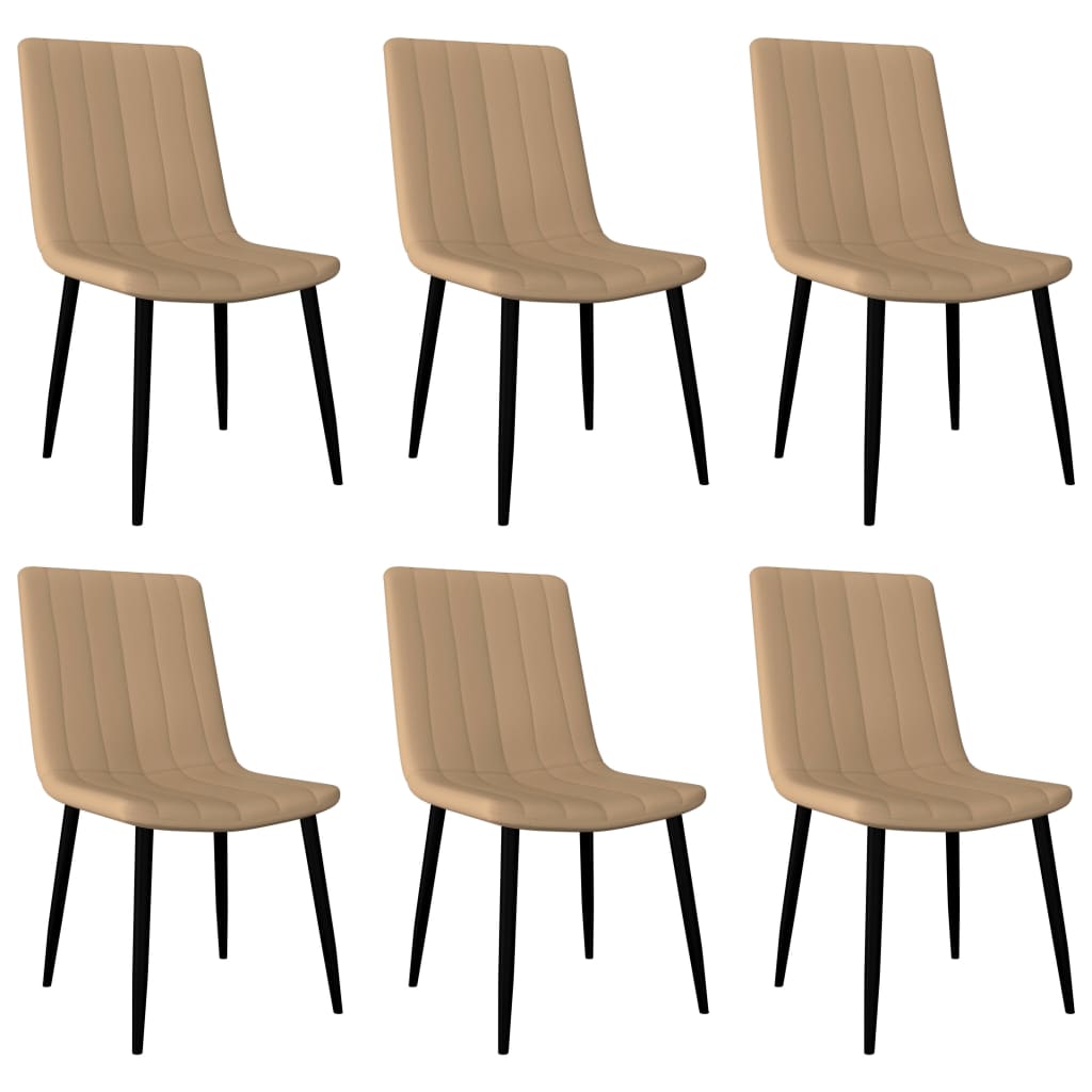 vidaXL Jídelní židle 6 ks krémové umělá kůže