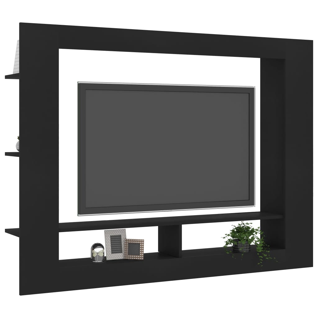 vidaXL TV stolek černý 152 x 22 x 113 cm dřevotříska