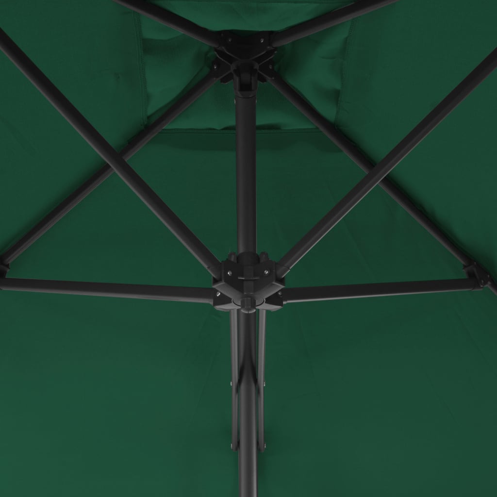 vidaXL Zahradní slunečník s ocelovou tyčí 300 cm zelený