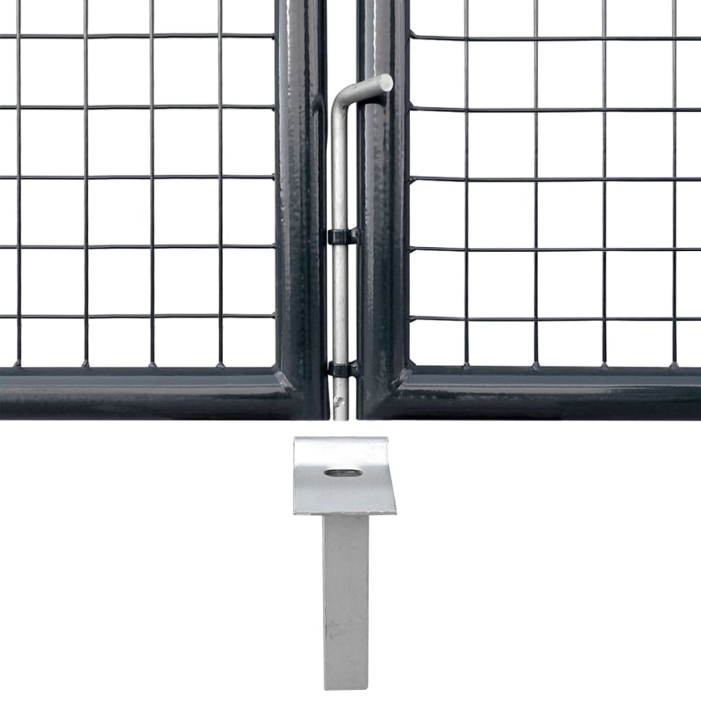 vidaXL Zahradní plotová brána pozinkovaná ocel 289 x 125 cm šedá