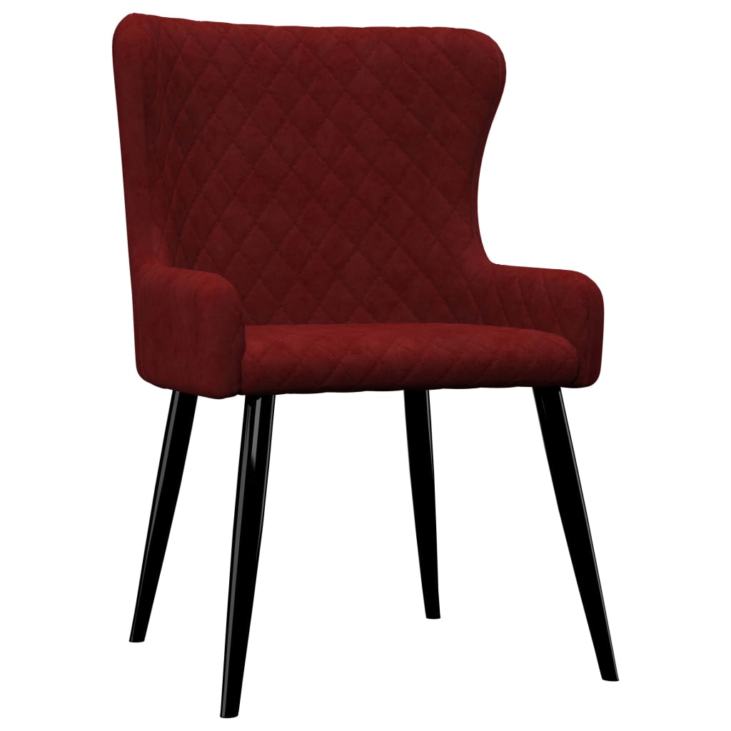 vidaXL Jídelní židle 4 ks červené samet