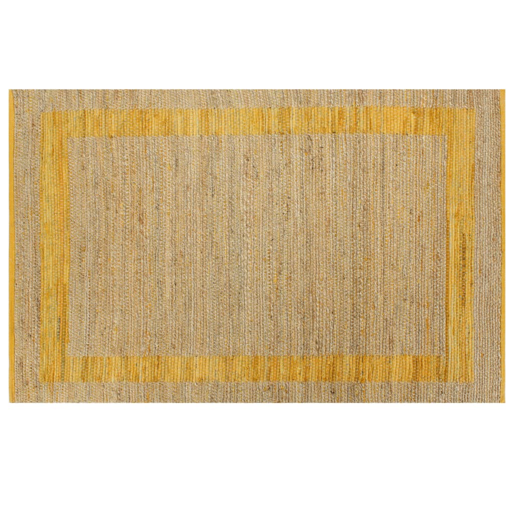 vidaXL Ručně vyráběný koberec juta žlutý 80 x 160 cm