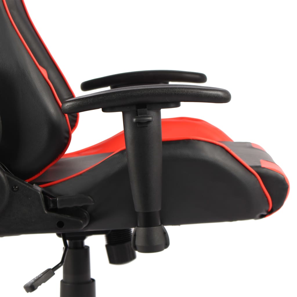 vidaXL Otočná herní židle červená PVC