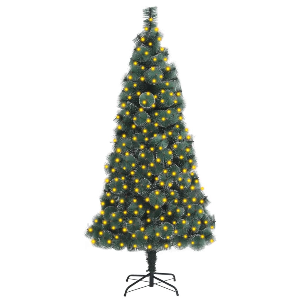 vidaXL Umělý vánoční stromek s LED diodami a stojanem zelený 240cm PET