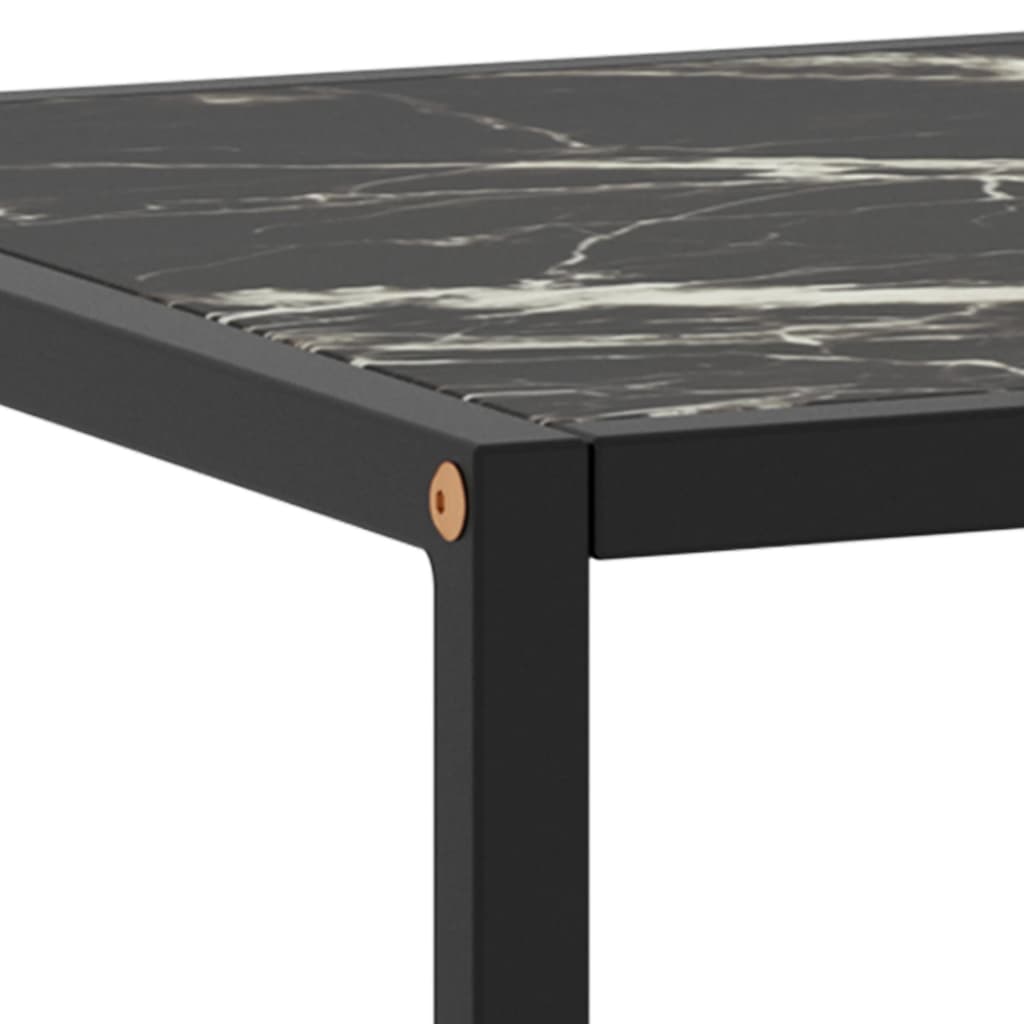 vidaXL Konferenční stolek černý s černým mramorovým sklem 120x50x35 cm