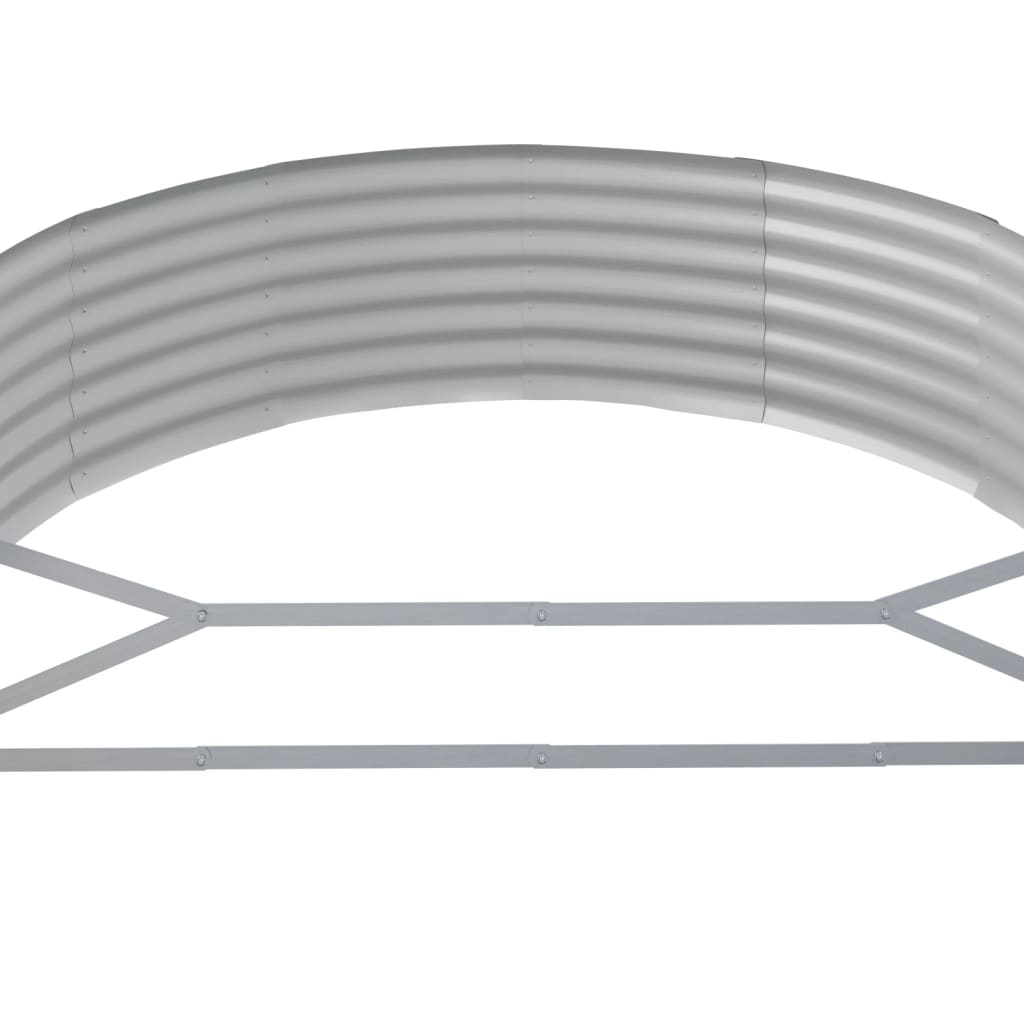 vidaXL Vyvýšený záhon práškově lakovaná ocel 214x140x36 cm šedý
