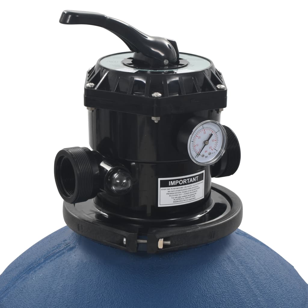 vidaXL Bazénová písková filtrace se 6polohovým ventilem modrá 560 mm