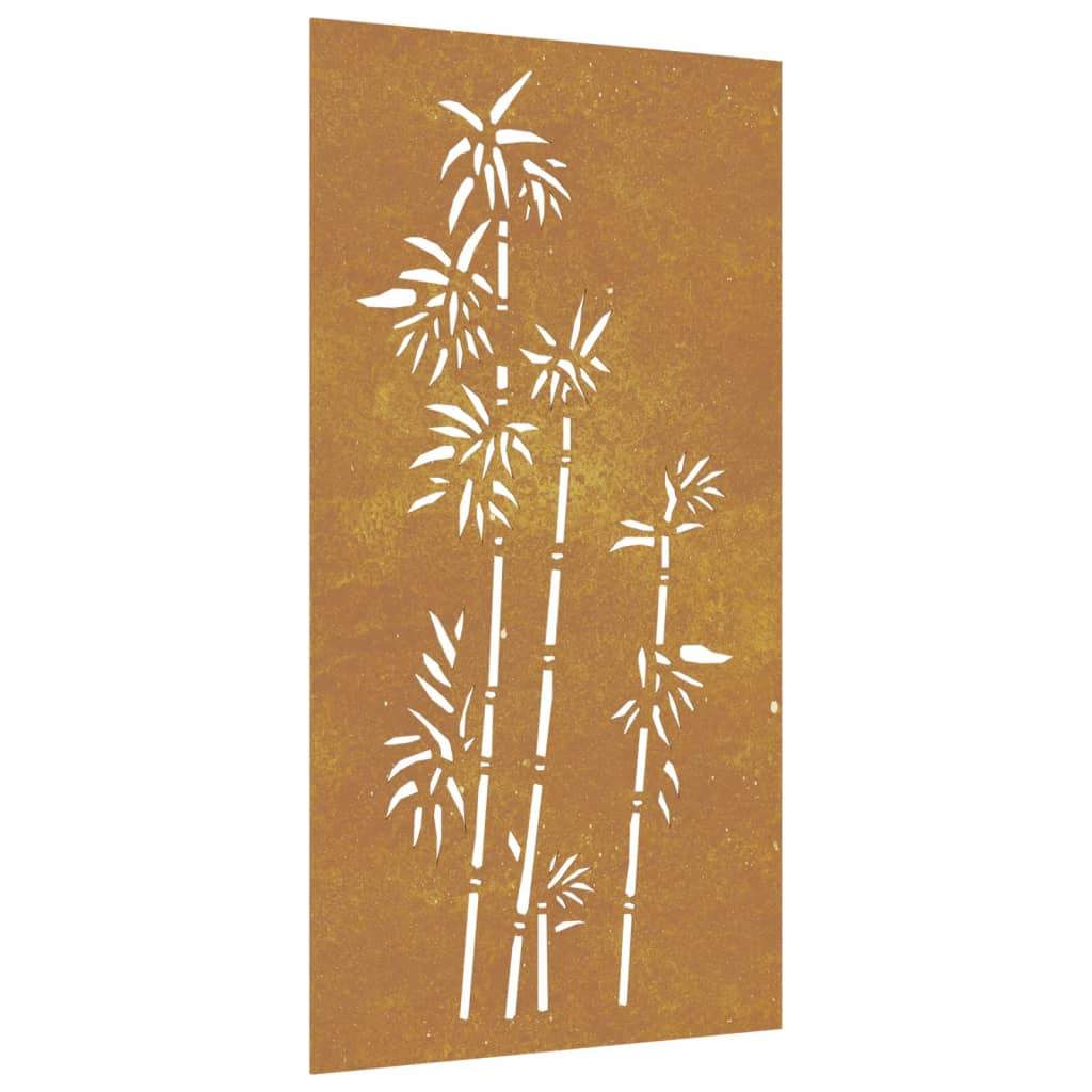 vidaXL Zahradní nástěnná dekorace 105 x 55 cm cortenová ocel Bambus