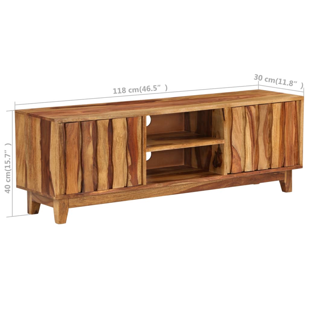 vidaXL TV stolek z masivního sheeshamového dřeva 118 x 30 x 40 cm