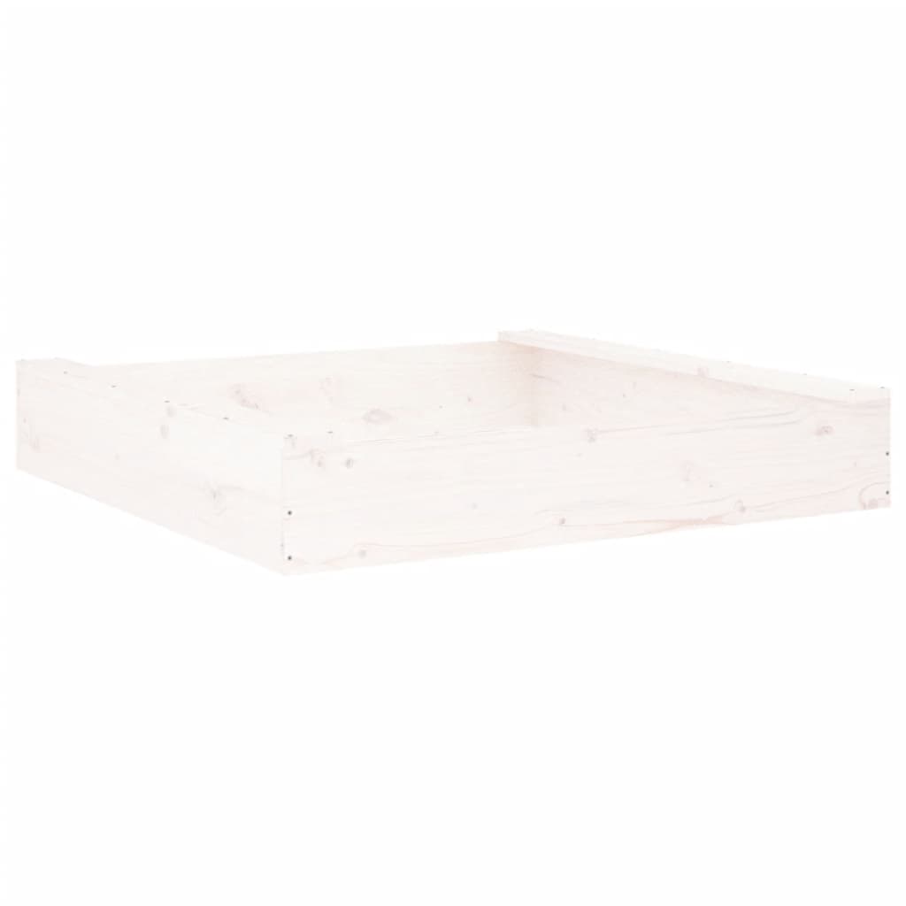 vidaXL Pískoviště se sedáky bílé čtverec masivní borové dřevo