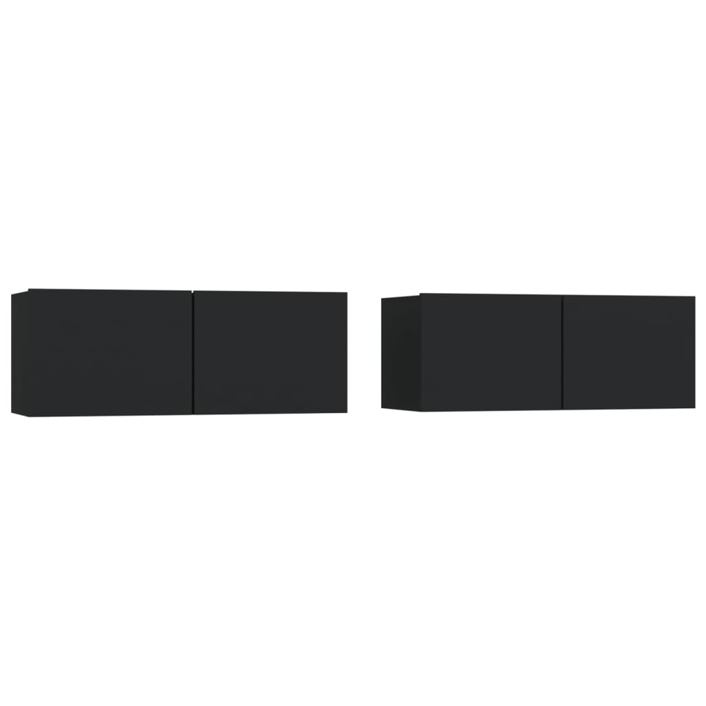 vidaXL TV skříňky 2 ks černé 80 x 30 x 30 cm kompozitní dřevo