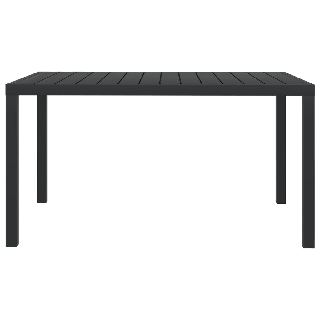 vidaXL Zahradní stůl černý 150 x 90 x 74 cm hliník a WPC