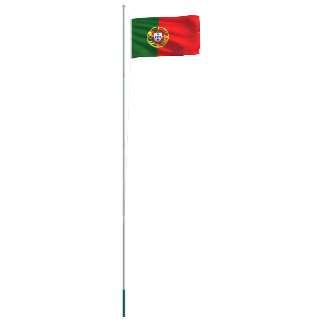 vidaXL Portugalská vlajka a stožár hliník 6,2 m