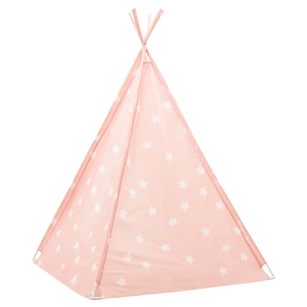 vidaXL Dětské týpí s úložnou taškou polyester růžové 115x115x160 cm