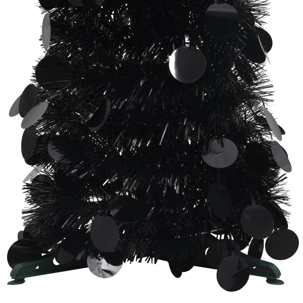 vidaXL Pop-up umělý vánoční stromek černý 150 cm PET