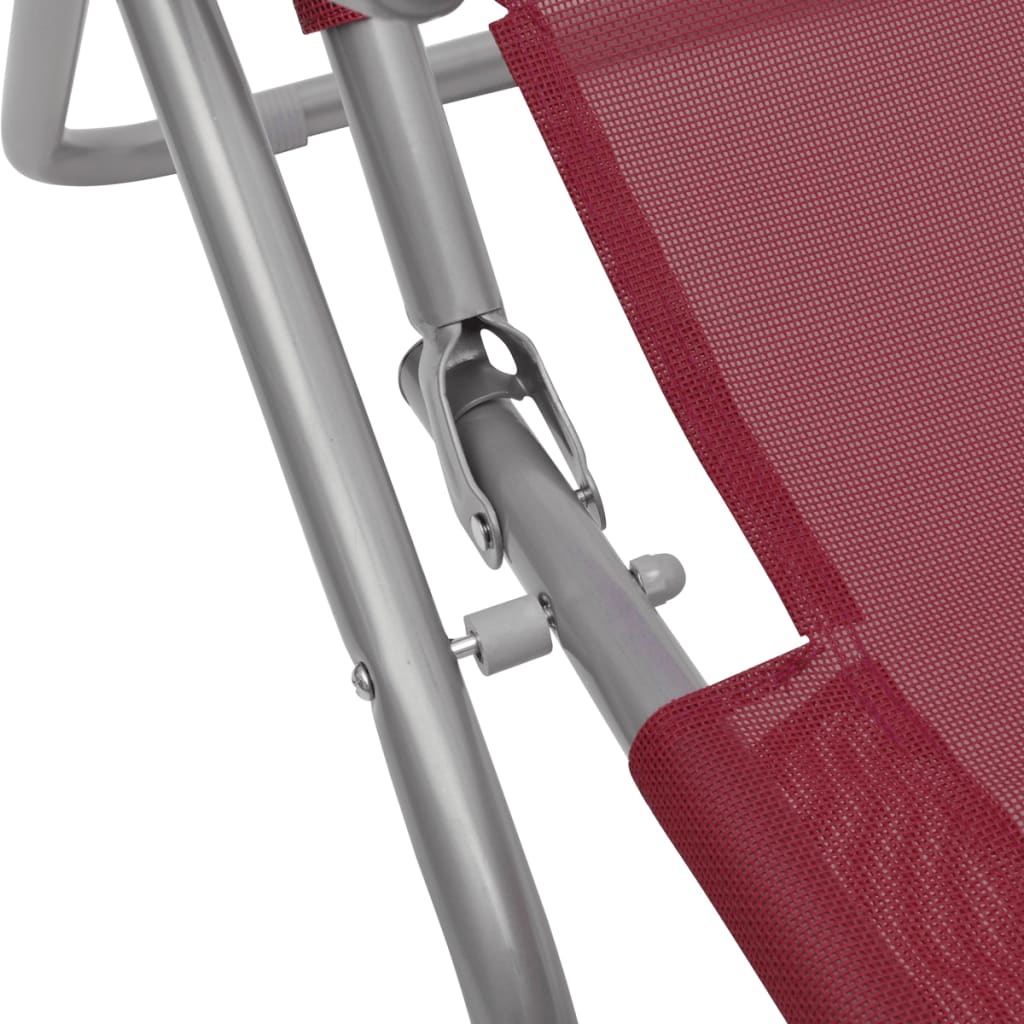 vidaXL Skládací lehátka 2 ks ocelový rám a textilen červená