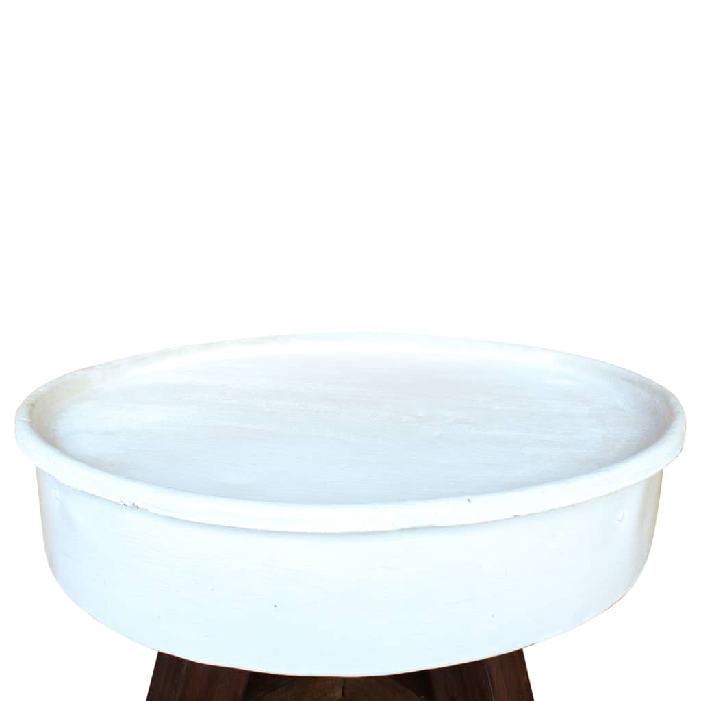 vidaXL Konferenční stolek masivní recyklované dřevo bílý 60 x 45 cm