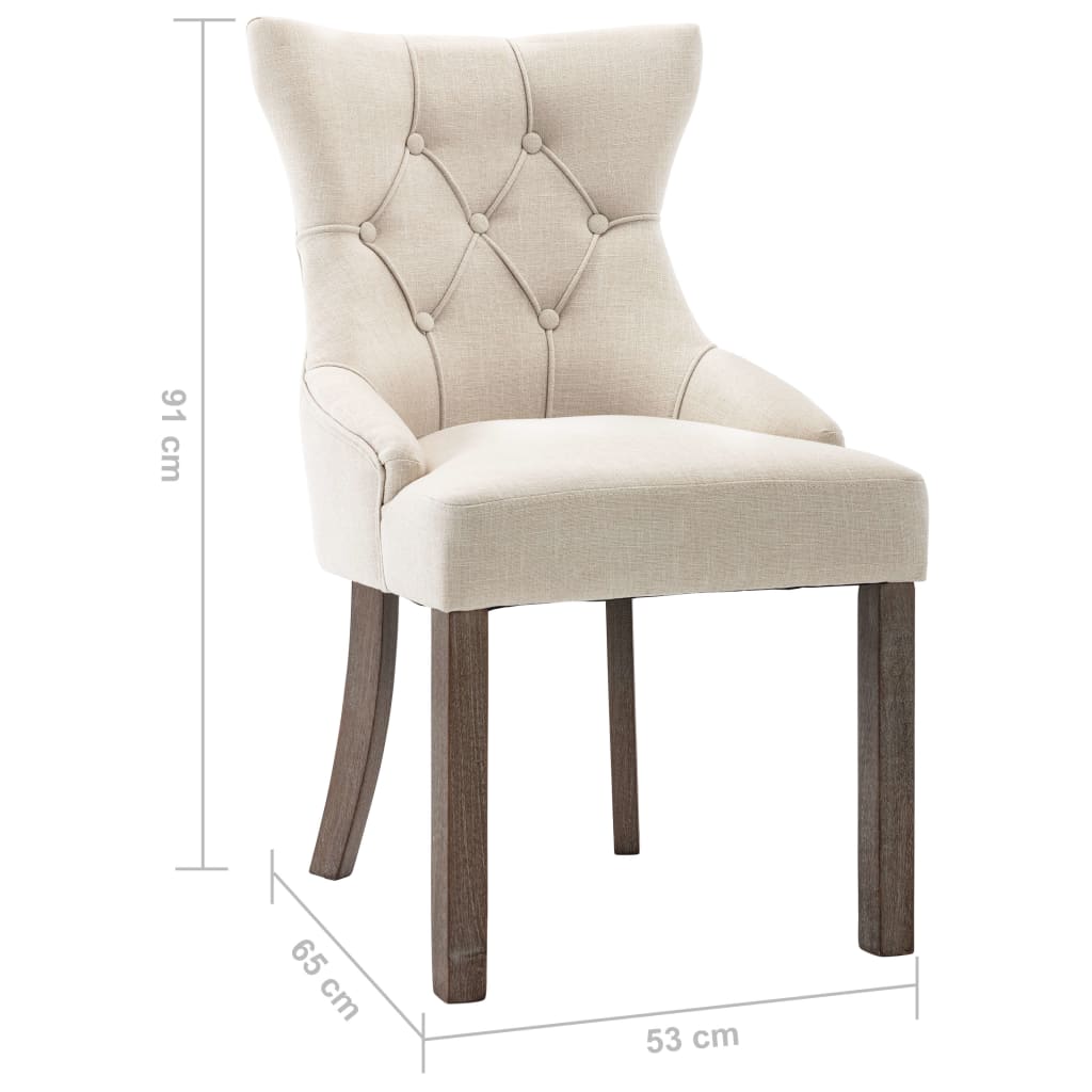 vidaXL Jídelní židle 6 ks béžové textil