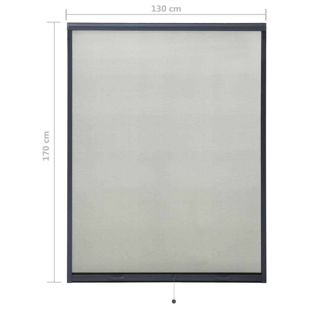 vidaXL Rolovací okenní síť proti hmyzu antracitová 130 x 170 cm