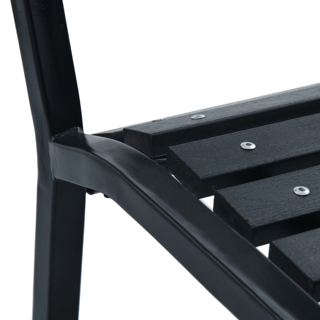 vidaXL Zahradní židle 2 ks černé ocel a WPC