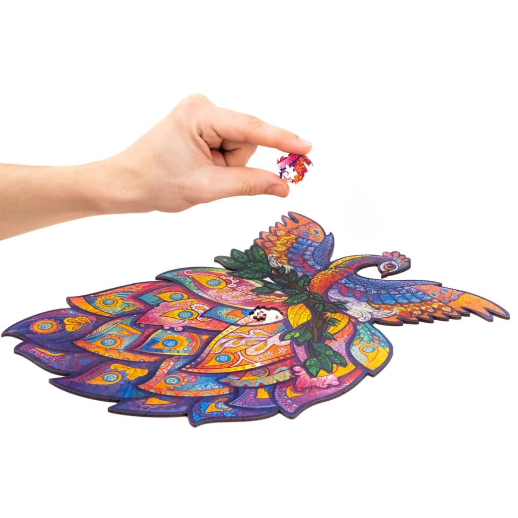 UNIDRAGON 198dílné dřevěné puzzle Fairy Bird střední 25 x 32 cm
