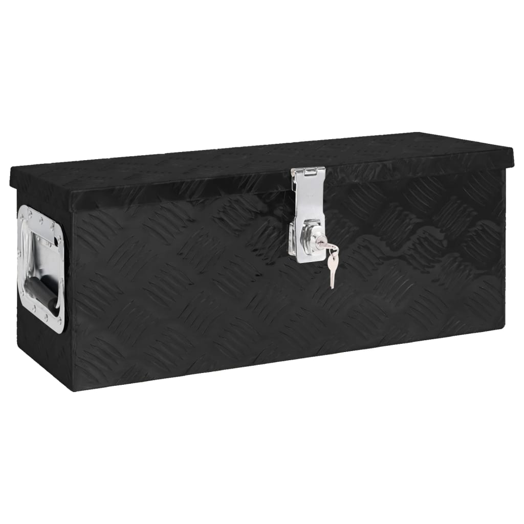 vidaXL Úložný box černý 60 x 23,5 x 23 cm hliník