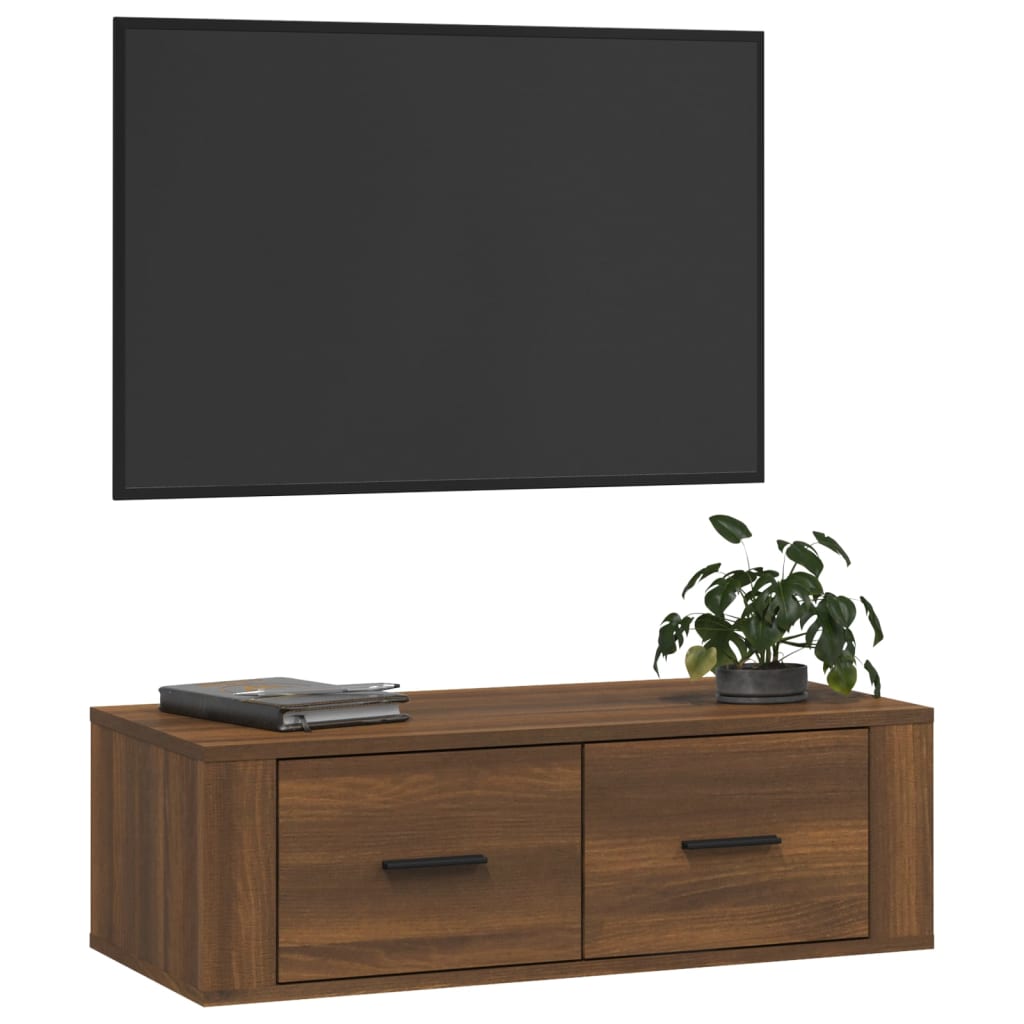 vidaXL Závěsná TV skříňka hnědý dub 80 x 36 x 25 cm kompozitní dřevo