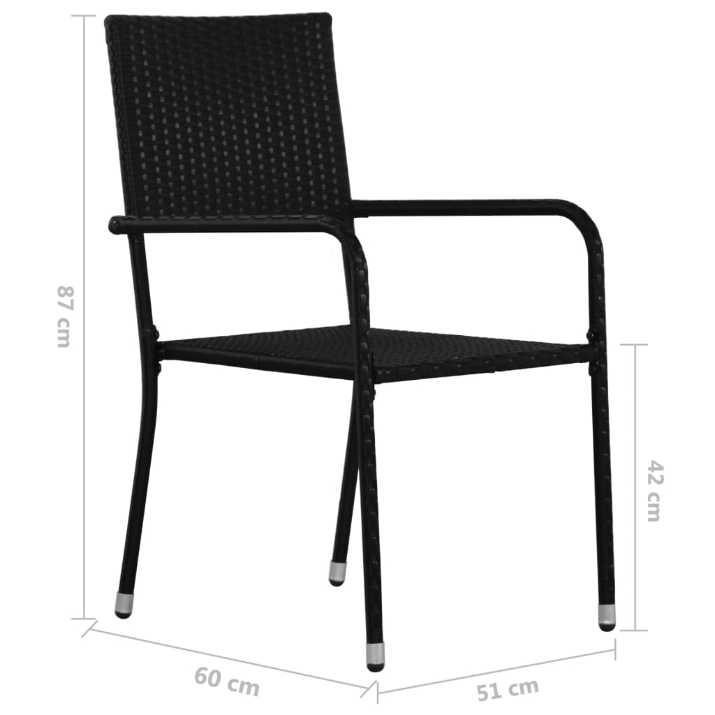 vidaXL Zahradní jídelní židle 4 ks polyratanové černé