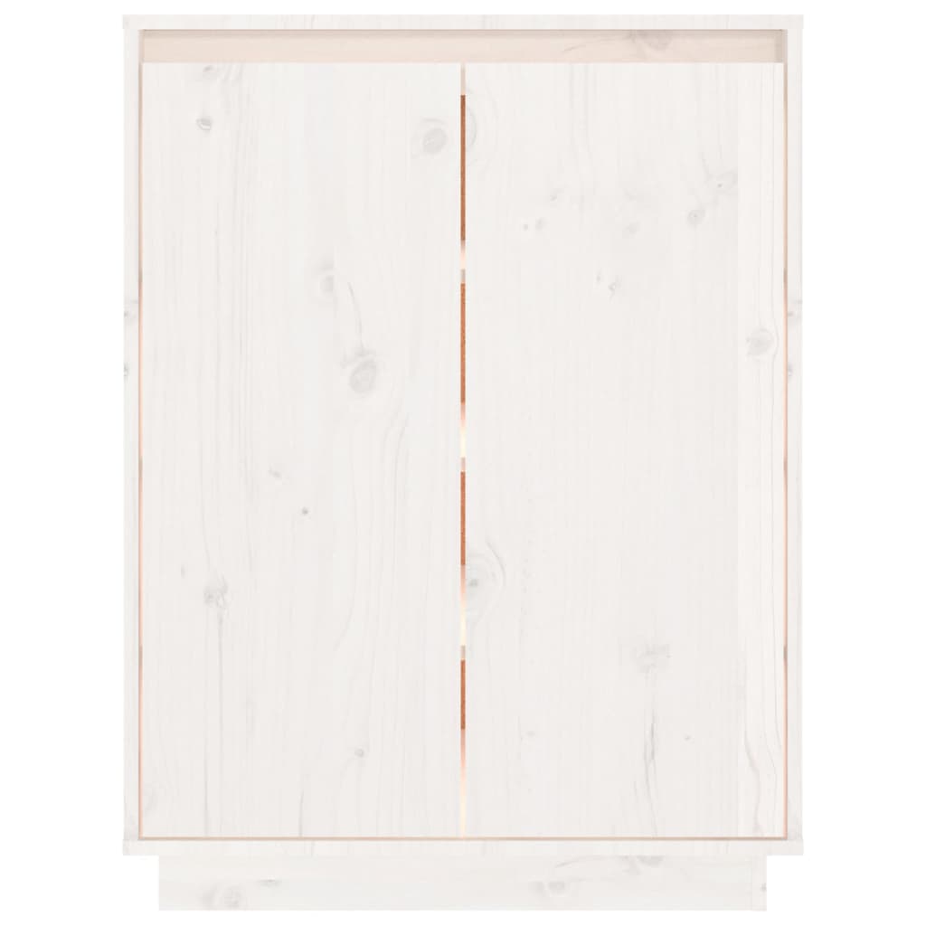 vidaXL Botník bílý 60 x 35 x 80 cm masivní borové dřevo
