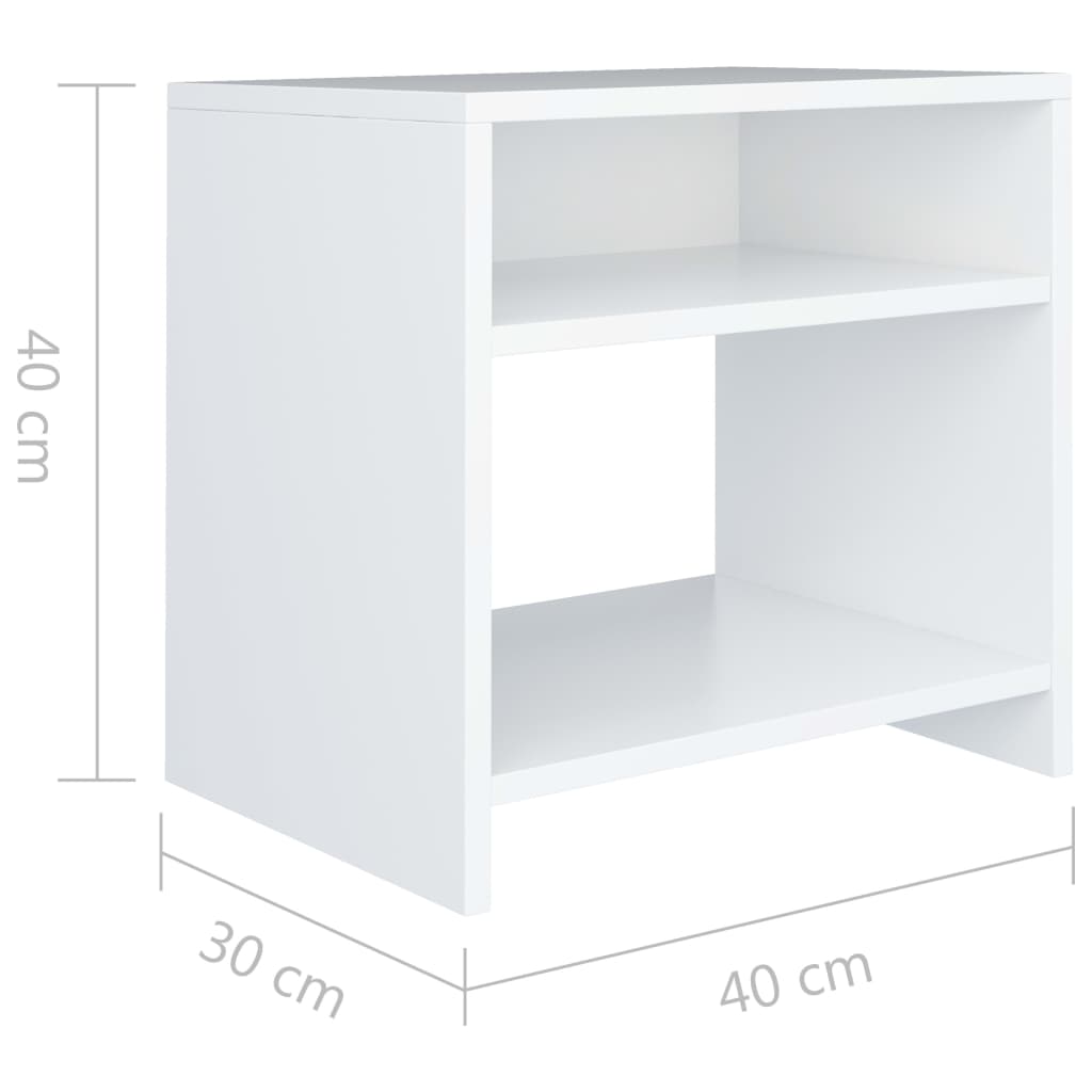 vidaXL Noční stolek bílý 40 x 30 x 40 cm dřevotříska