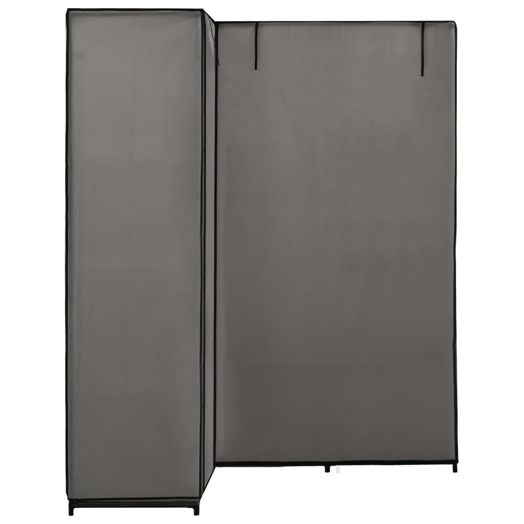 vidaXL Rohová šatní skříň šedá 130 x 87 x 169 cm