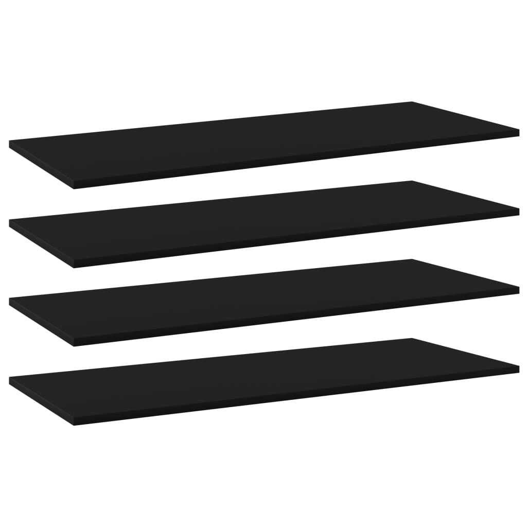 vidaXL Přídavné police 4 ks černé 100 x 40 x 1,5 cm dřevotříska
