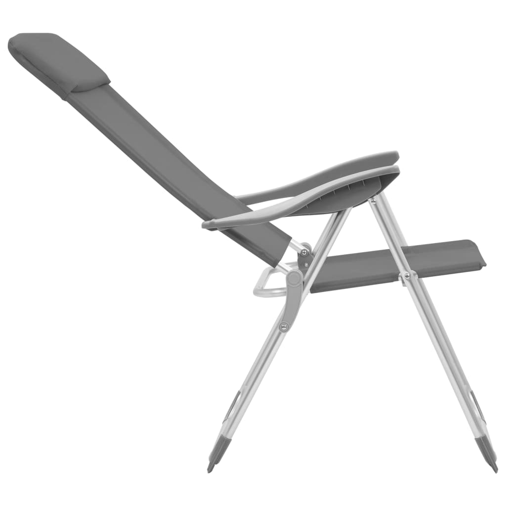 vidaXL Skládací kempingové židle 4 ks šedé hliníkové